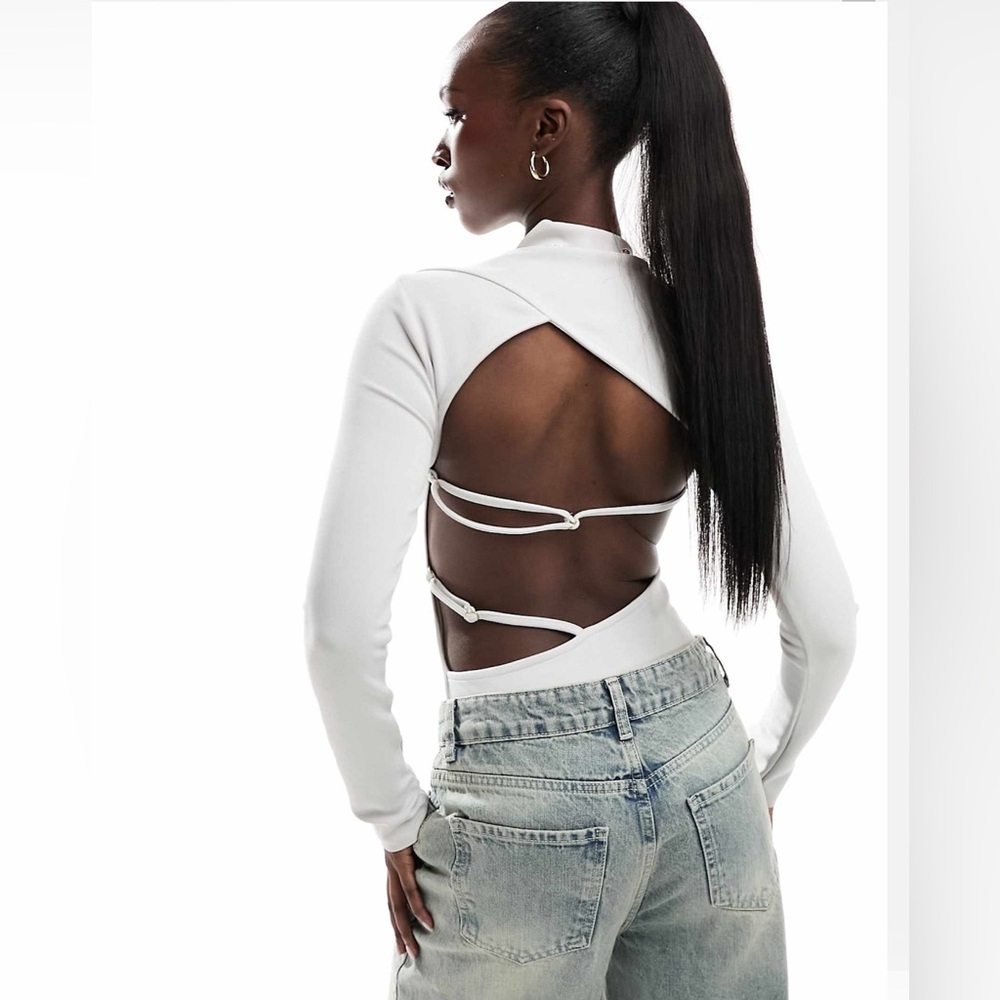 ASOS Open-Back Top Light Gray